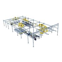 Conveyor system for the food and beverage industry HLS XLpartsdistributionfor small parts