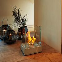 Bioethanol fire pit Mini Tstainless steelglasssquare