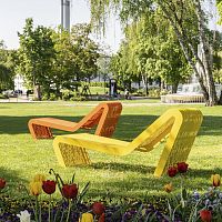 Contemporary sun lounger Chalidor 700powder-coated steelstainless steelfor public space