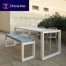 Contemporary garden bench COMFORT PsteelHPLwithout backrest
