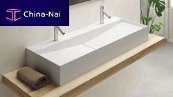 Countertop washbasin DINAMARCASolid Surfaceantibacterialdouble