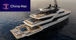 Cruising mega-yacht 50raised pilothousesteelwith swimming pool