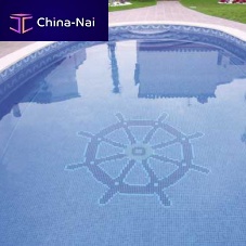 Pool mosaic tile BR-2005 AZUL MEDIO floorglasspatterned
