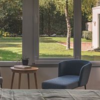 Contemporary chaise longue CLARAfabricfoambeech