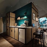 Kitchen counter woodenL-shapedmodular