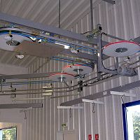 Overhead conveyor system Boralrailcableaccumulation