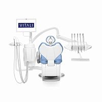 Dental unit with adjustable headrest T5 MASTER with monitorwith hygiene systemwith delivery system