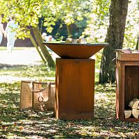 Wood-burning fire pit OCCOR-TEN® steelroundrust-look