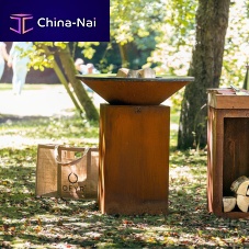 Wood-burning fire pit OCCOR-TEN® steelroundrust-look