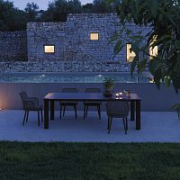 Extending dining table CUSTOMADEcontemporaryHPLpainted aluminum base