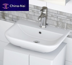Wall-mounted washbasin SVWH50BA1ceramicrectangularcontemporary