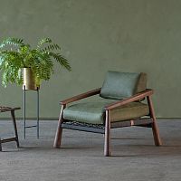 Contemporary armchair MAGNETleatherropewooden