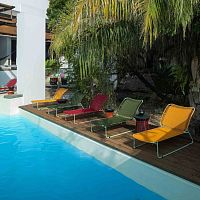 Contemporary sun lounger CIELOPVCrecycled plasticgalvanised steel