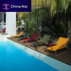 Contemporary sun lounger CIELOPVCrecycled plasticgalvanised steel