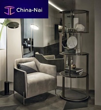 Floor-standing lamp WEVEbrasscontemporarycorded
