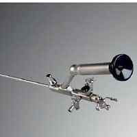 Bent nephroscope with working channel