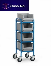 Storage cart max. 1 420 x 740 x 1 530 mm handlingmetalshelf
