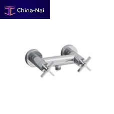 Double-handle shower mixer tap CRICR481wall-mountedchromed metalbathroom