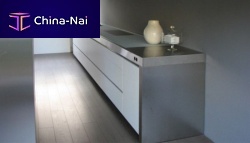 Contemporary kitchen BRIDGEstainless steelislandhandleless
