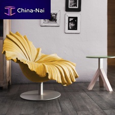Original design fireside chair BLOOMsteelfiberglassyellow