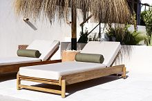 Contemporary sun lounger Pomalo fabricteakadjustable backrest