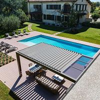 Self-supporting pergola R660aluminiumglasswith mobile slats
