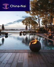 Wood-burning fire pit BUBBLEsteelroundblack