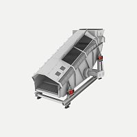 Recycling screener for biological waste treatmentfor bulk materialsinclined