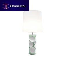 Table lamp AMIKpolished brassfabricfiberglass