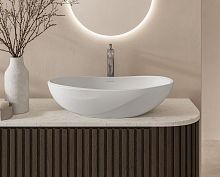 Countertop washbasin Seros 55limestonewithout holewithout overflow