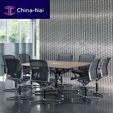 Contemporary boardroom table FILO 4-STARwoodenaluminummetal base