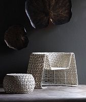 Contemporary pouf COCO BABY rattan