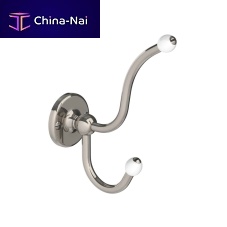 Contemporary coat hook LB 4511chromed metalbrassdouble