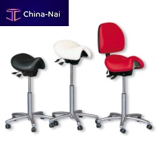 Dental laboratory stool Bambach®height-adjustablewith backreston casters