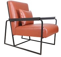 Contemporary armchair TUBLIleathermetalorange