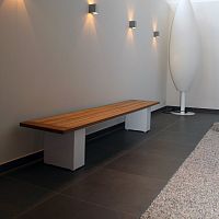 Contemporary garden bench DOBLE BENCH 160 & 240teakstainless steelwithout backrest
