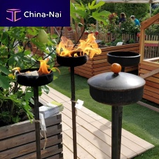 Floor-mounted garden torch steel