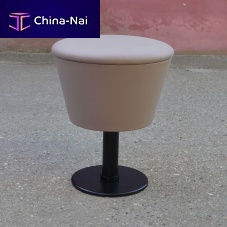 Contemporary stool COMBI leatherfabricmetal base