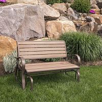 Contemporary garden bench 60290woodenpowder-coated steelwith backrest