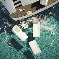 Contemporary sun lounger Fascniosynthetic leatherpoolfor boat