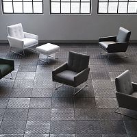 Contemporary armchair MAXleatherfabricmetal