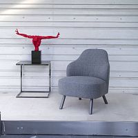 Contemporary fireside chair CHARLOTTEfabricgray