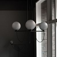 Contemporary chandelier powder-coated steel3 lightcommercial