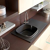 Single-bowl kitchen sink 1890with drainboardceramicflush mount