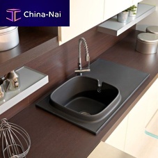 Single-bowl kitchen sink 1890with drainboardceramicflush mount