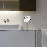 Table bathroom mirror N1943contemporaryroundstainless steel