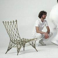Original design fireside chair KNOTTEDaramid fibercarbonepoxy