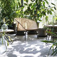 Contemporary armchair Colonyfabricleatherstraw
