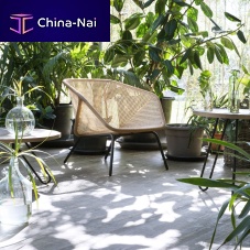 Contemporary armchair Colonyfabricleatherstraw