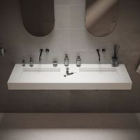 Wall-mounted washbasin 280178 SOLIDSQUARE-150Solid Surfacedoublewithout hole